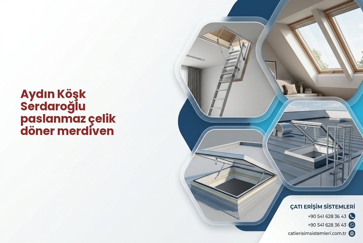 Aydın Köşk Serdaroğlu paslanmaz çelik döner merdiven