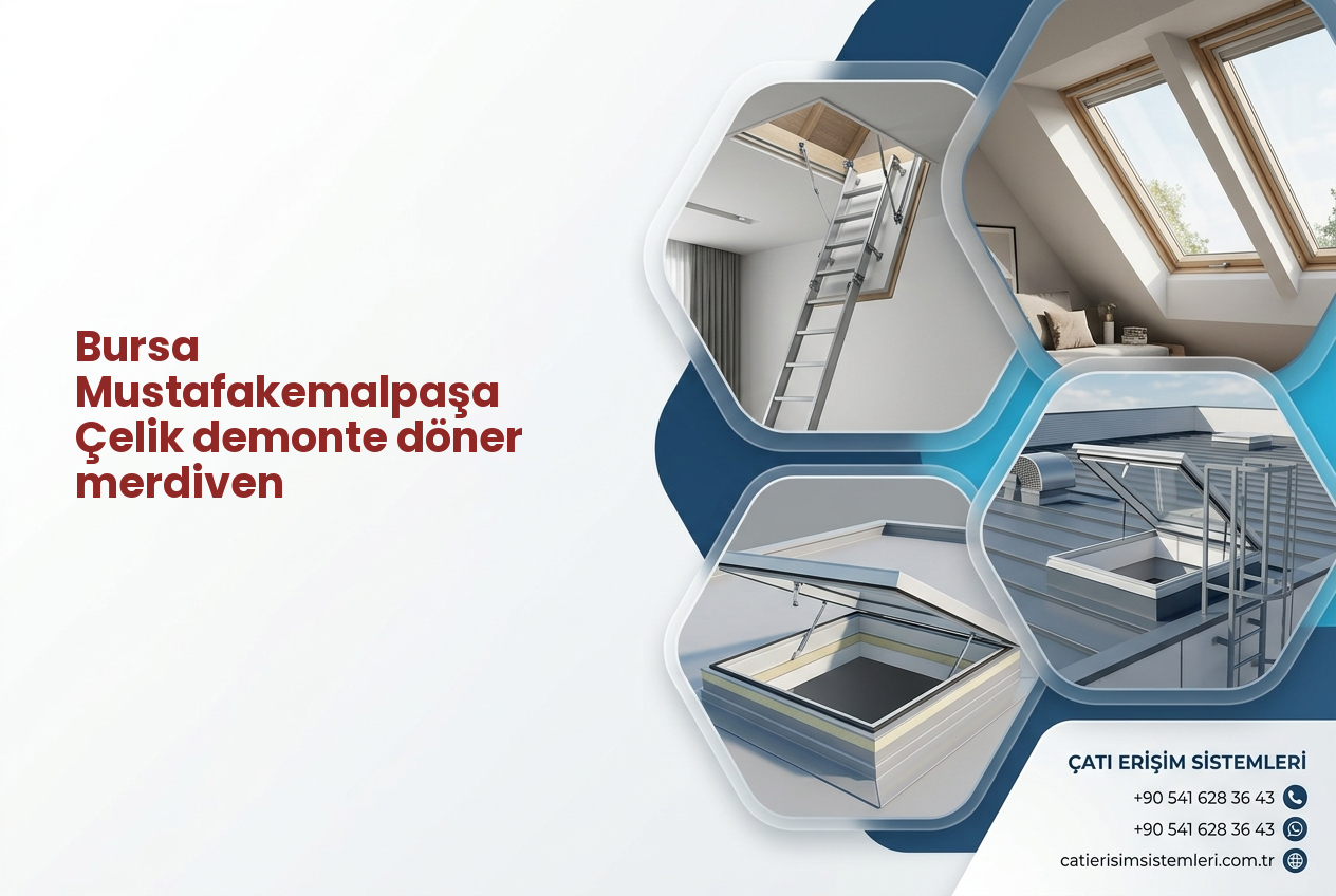 Bursa Mustafakemalpaşa Çelik demonte döner merdiven