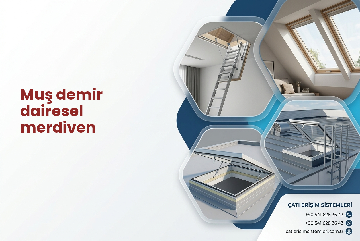 Muş demir dairesel merdiven