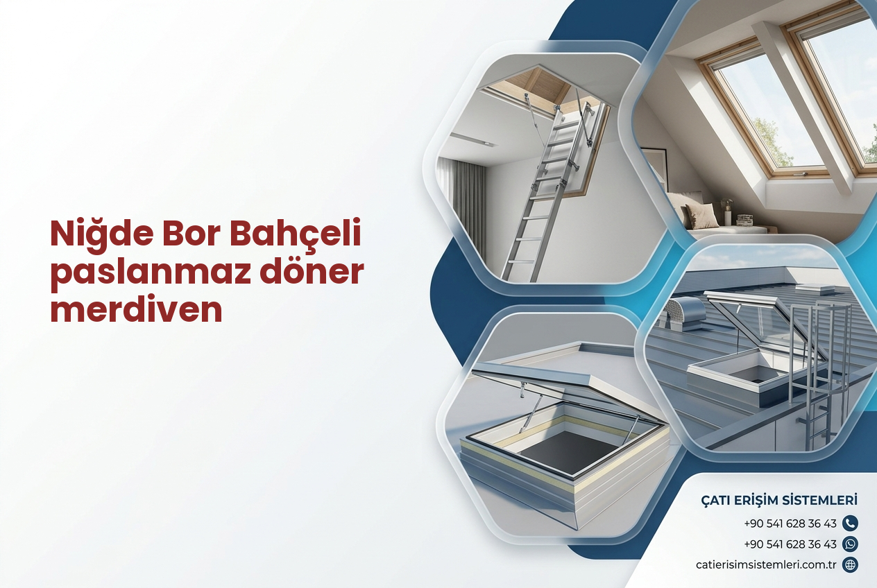 Niğde Bor Bahçeli paslanmaz döner merdiven