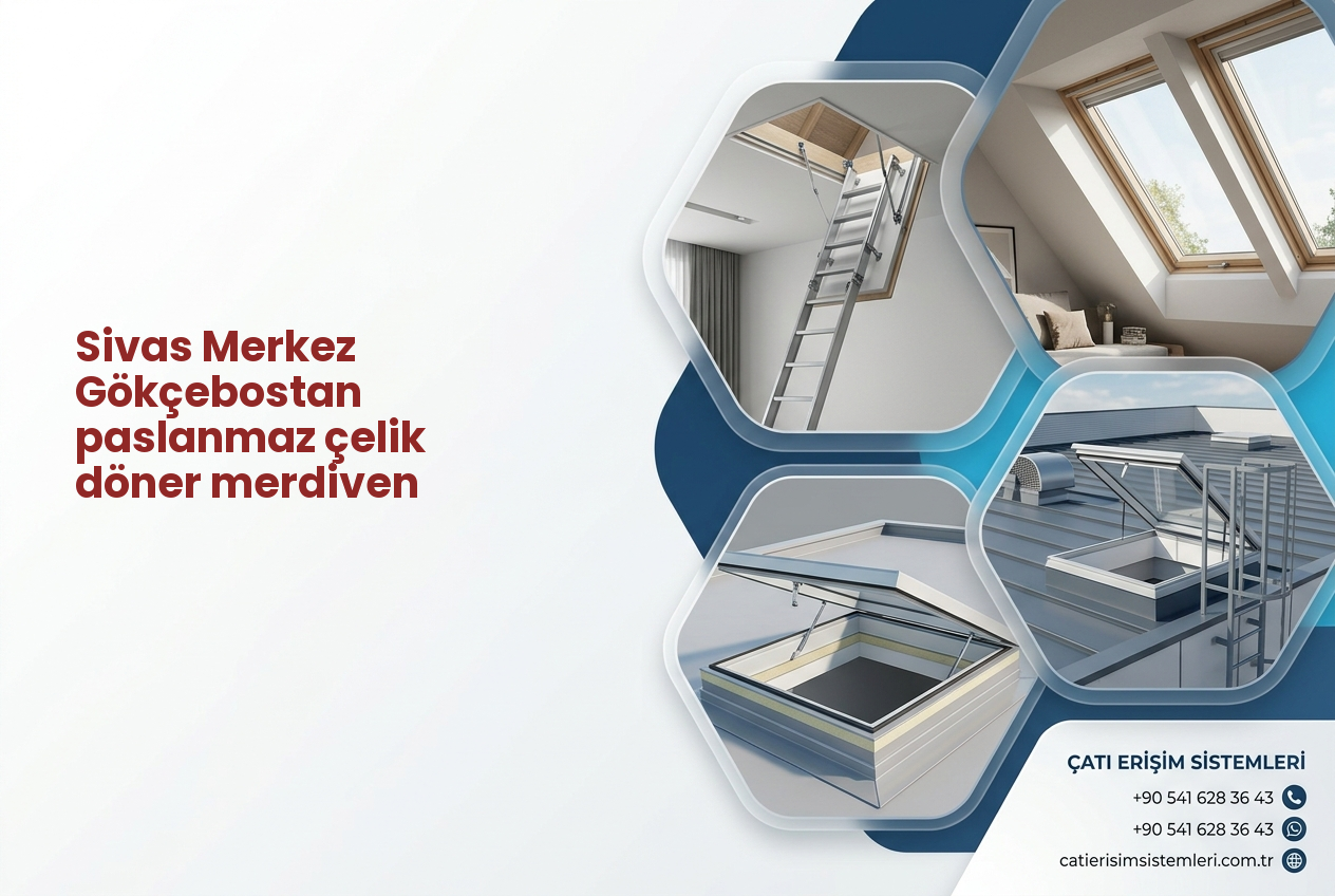 Sivas Merkez Gökçebostan paslanmaz çelik döner merdiven