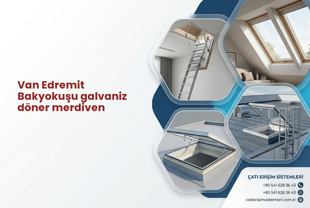 Van Edremit Bakyokuşu galvaniz döner merdiven
